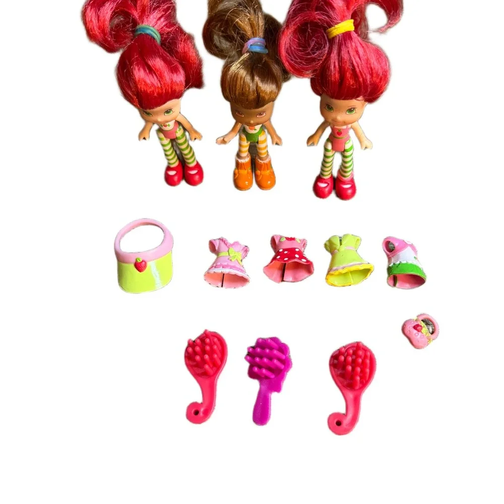 Strawberry Shortcake Orange Blossom Mini Doll Lot Rooted Hair Snap On Clothes 3